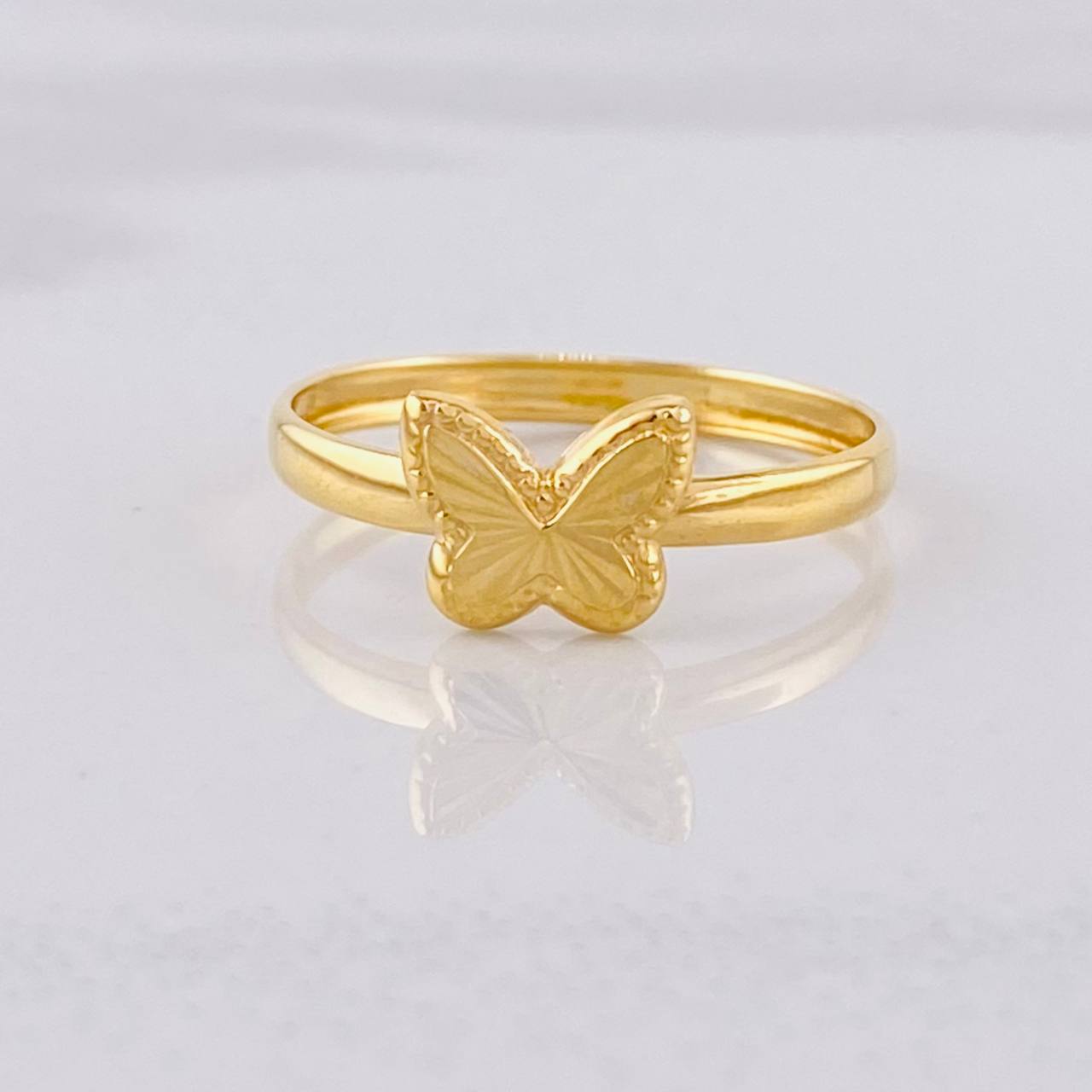 Anillo Mariposa Diamantada 0.7g / T5 1/4 Oro Amarillo 18K