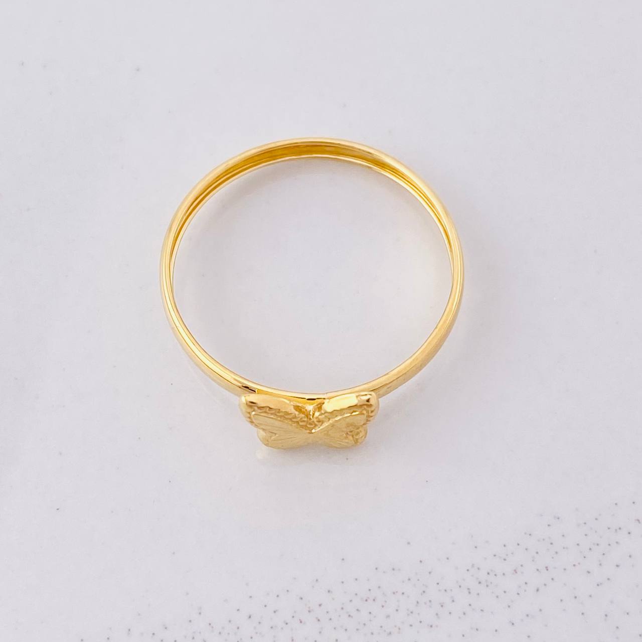 Anillo Mariposa Diamantada 0.75g / T6 Oro Amarillo 18K
