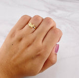 Anillo Mariposa Diamantada 0.75g / T6 3/4 Oro Amarillo 18K
