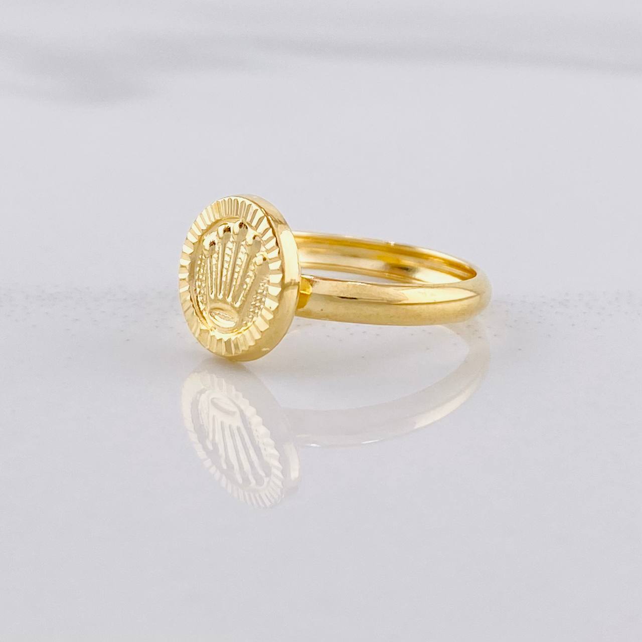 Anillo Circulo Corona 1g / T5 Oro Amarillo 18K
