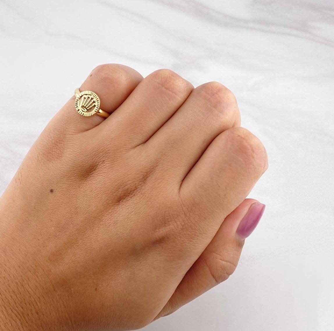 Anillo Circulo Corona 1g / T5 Oro Amarillo 18K
