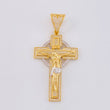 Dije Cruz Cristo 13.5g / 6.4cm Dos Oros Amarillo Blanco 18K