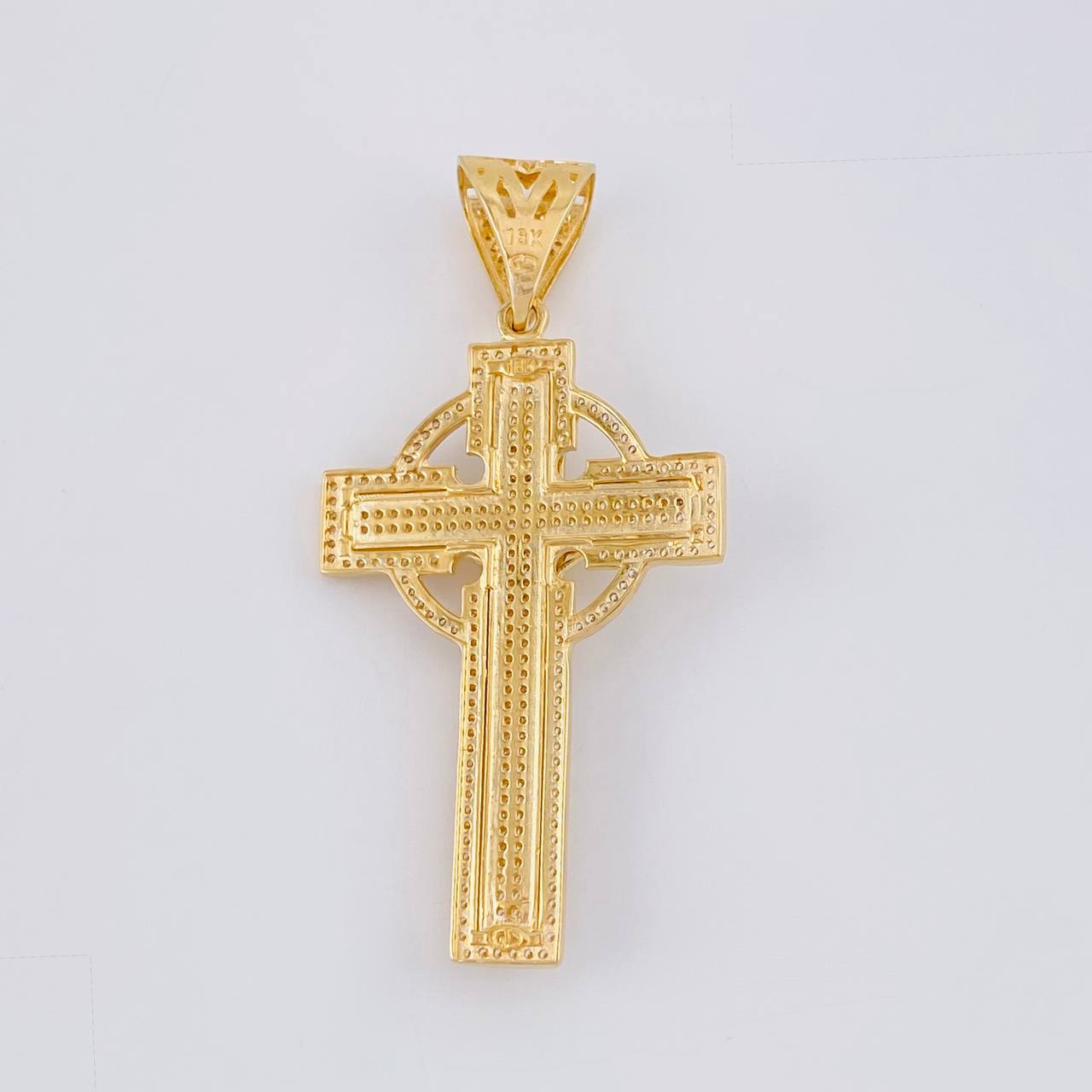 Dije Cruz Cristo 13.5g / 6.4cm Dos Oros Amarillo Blanco 18K