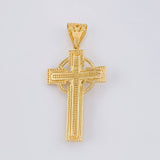 Dije Cruz Cristo 13.5g / 6.4cm Dos Oros Amarillo Blanco 18K