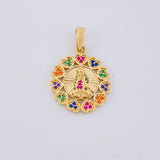 Dije Bordeado Corazones Virgen Guadalupe 3.85g / 2.8cm Oro Amarillo 18K