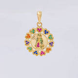 Dije Bordeado Corazones Virgen Guadalupe 3.85g / 2.8cm Oro Amarillo 18K
