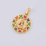 Dije Bordeado Corazones Virgen Guadalupe 3.85g / 2.8cm Oro Amarillo 18K