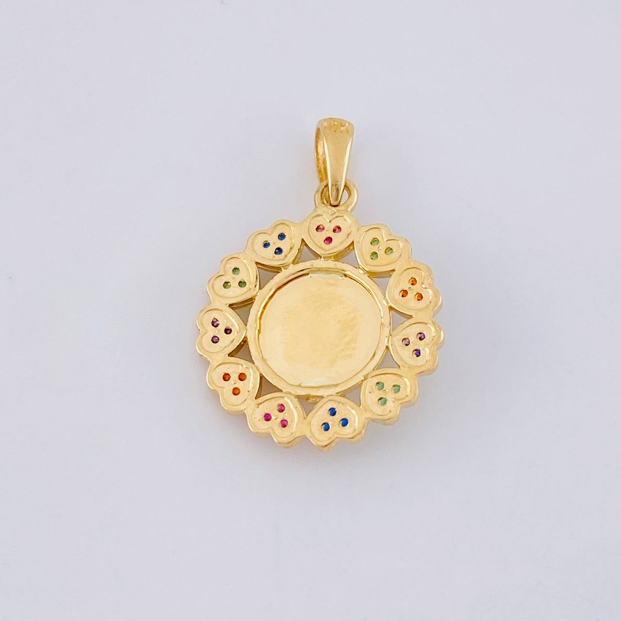 Dije Bordeado Corazones Virgen Guadalupe 3.85g / 2.8cm Oro Amarillo 18K