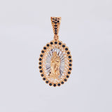 Dije Virgen Guadalupe 4.35g / 3.3cm Dos Oros Blanco Rosa 18K