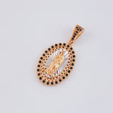 Dije Virgen Guadalupe 4.35g / 3.3cm Dos Oros Blanco Rosa 18K