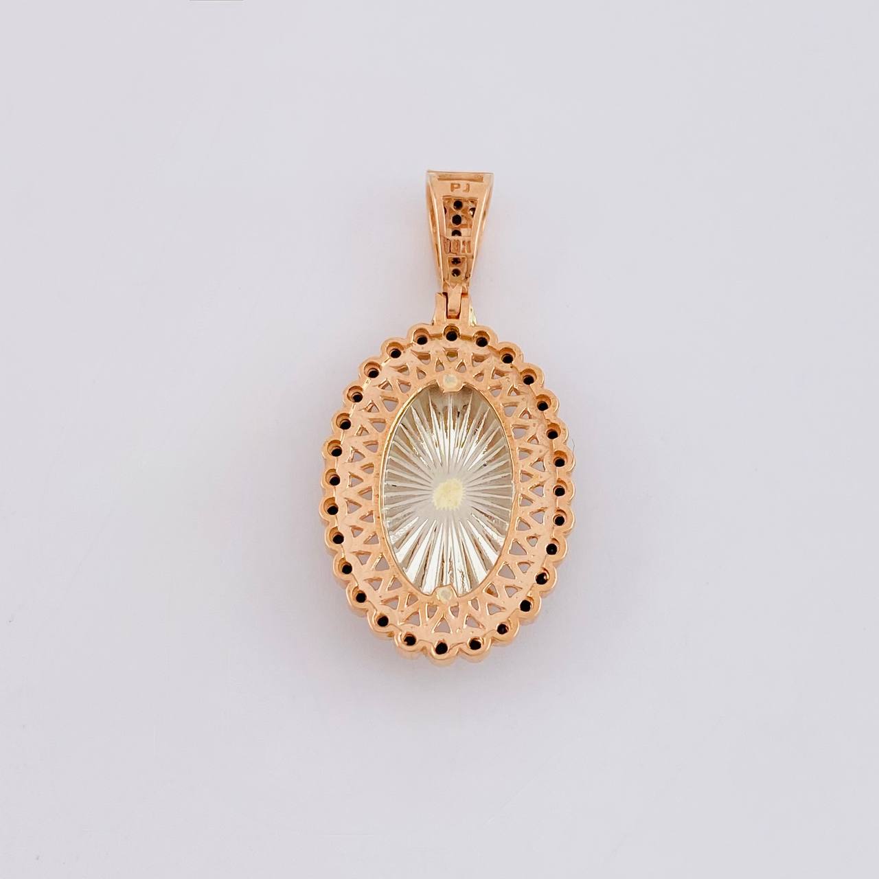 Dije Virgen Guadalupe 4.35g / 3.3cm Dos Oros Blanco Rosa 18K