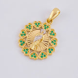 Dije Bordeado Corazones San Judas 3.4g / 2.7cm Dos Oros Amarillo Blanco 18K