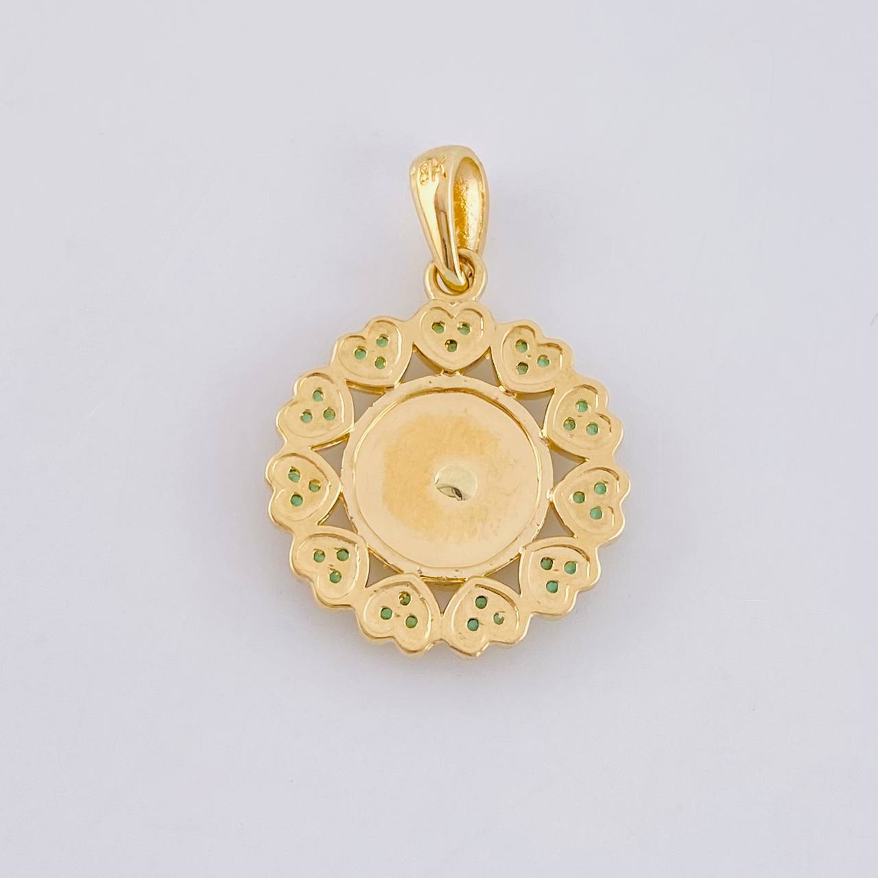 Dije Bordeado Corazones San Judas 3.4g / 2.7cm Dos Oros Amarillo Blanco 18K