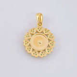 Dije Bordeado Corazones San Judas 3.4g / 2.7cm Dos Oros Amarillo Blanco 18K