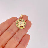 Dije Bordeado Corazones San Judas 3.4g / 2.7cm Dos Oros Amarillo Blanco 18K