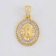 Dije Borde Estrellado Virgen Guadalupe 3g / 2.6cm Dos Oros Amarillo Blanco 18K