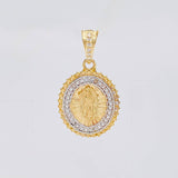 Dije Borde Estrellado Virgen Guadalupe 3g / 2.6cm Dos Oros Amarillo Blanco 18K