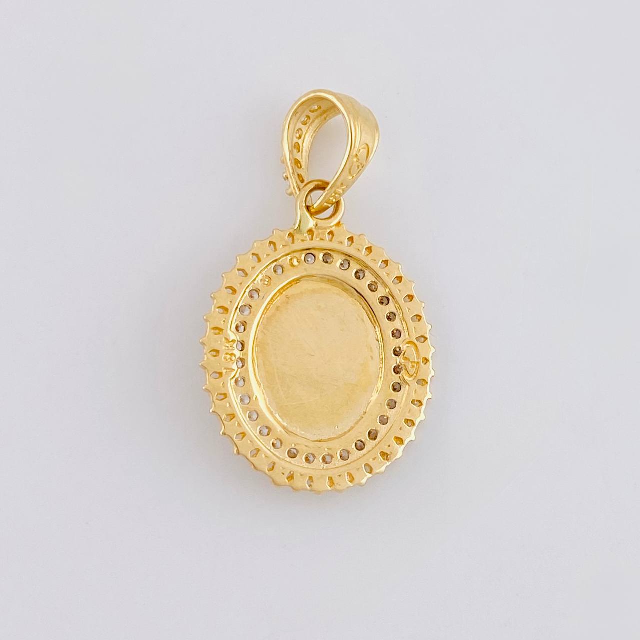 Dije Borde Estrellado Virgen Guadalupe 3g / 2.6cm Dos Oros Amarillo Blanco 18K