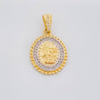 Dije Borde Estrellado San Miguel 3g / 2.6cm Dos Oros Amarillo Blanco 18K