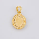 Dije Borde Estrellado San Miguel 3g / 2.6cm Dos Oros Amarillo Blanco 18K