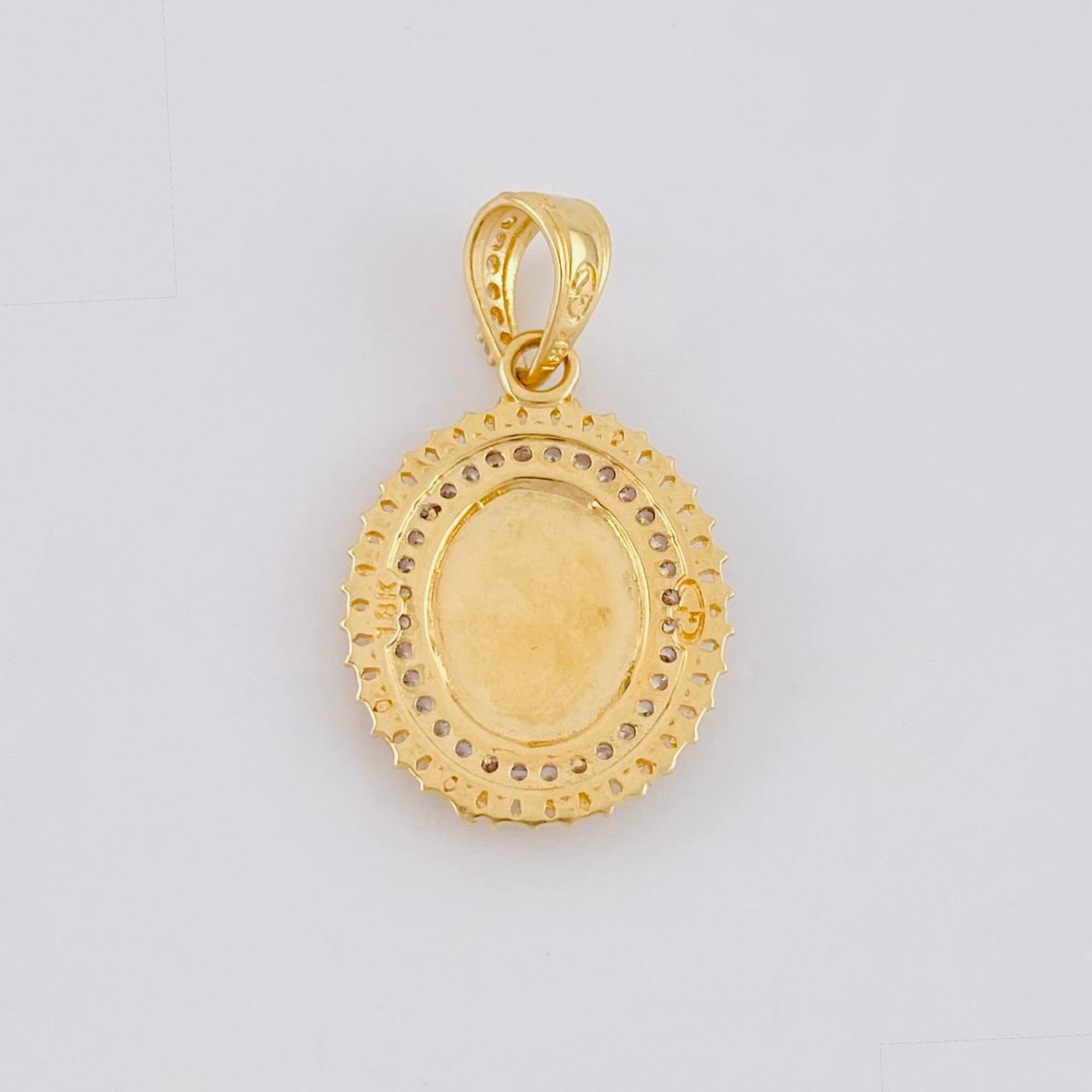 Dije Borde Estrellado San Miguel 2.85g / 2.6cm Tres Oros 18K