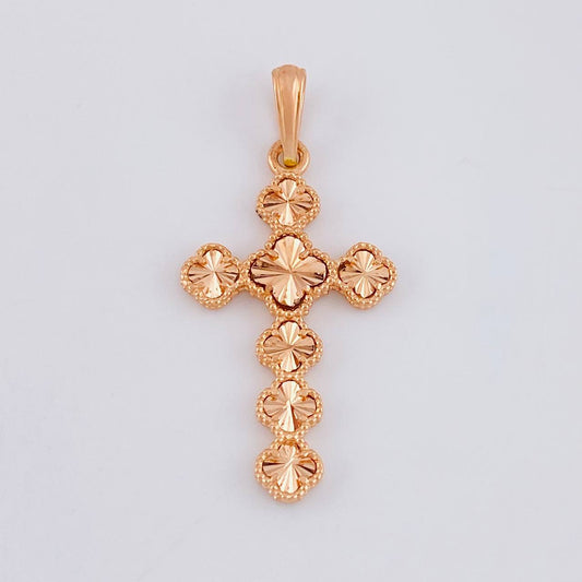 Dije Trebol Diamantado 2.65g / 3.9cm Oro Rosa 18K