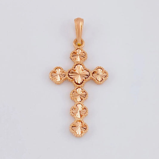 Dije Cruz Trebol 2.75g / 3.8cm Oro Rosa 18K