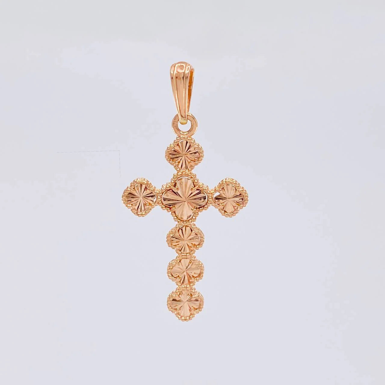 Dije Cruz Trebol 2.75g / 3.8cm Oro Rosa 18K