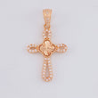 Dije Cruz Trebol Diamantado 1.8g / 3cm Oro Rosa 18K