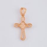 Dije Cruz Trebol Diamantado 1.8g / 3cm Oro Rosa 18K