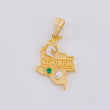 Dije Mapa Colombia 2.3g / 2.8cm Dos Oros Amarillo Blanco 18K