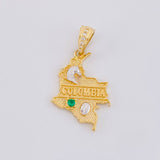 Dije Mapa Colombia 2.3g / 2.8cm Dos Oros Amarillo Blanco 18K