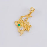 Dije Mapa Colombia 2.3g / 2.8cm Dos Oros Amarillo Blanco 18K