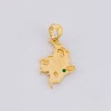 Dije Mapa Colombia 2.3g / 2.8cm Dos Oros Amarillo Blanco 18K