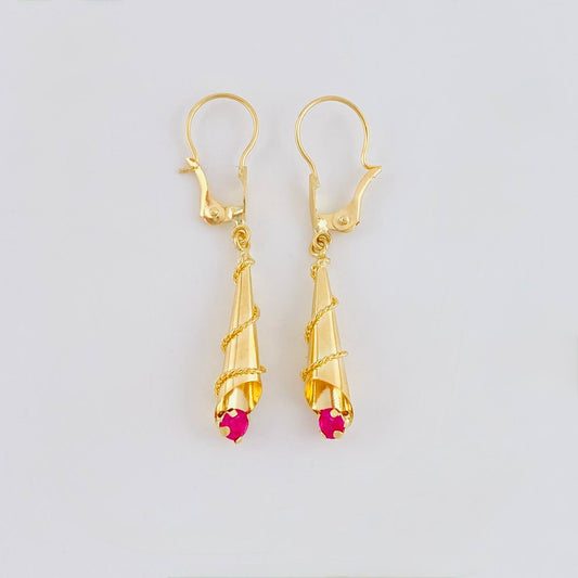 Candongas Lagrima Gota 1.45g / 3.6cm Oro Amarillo 18K