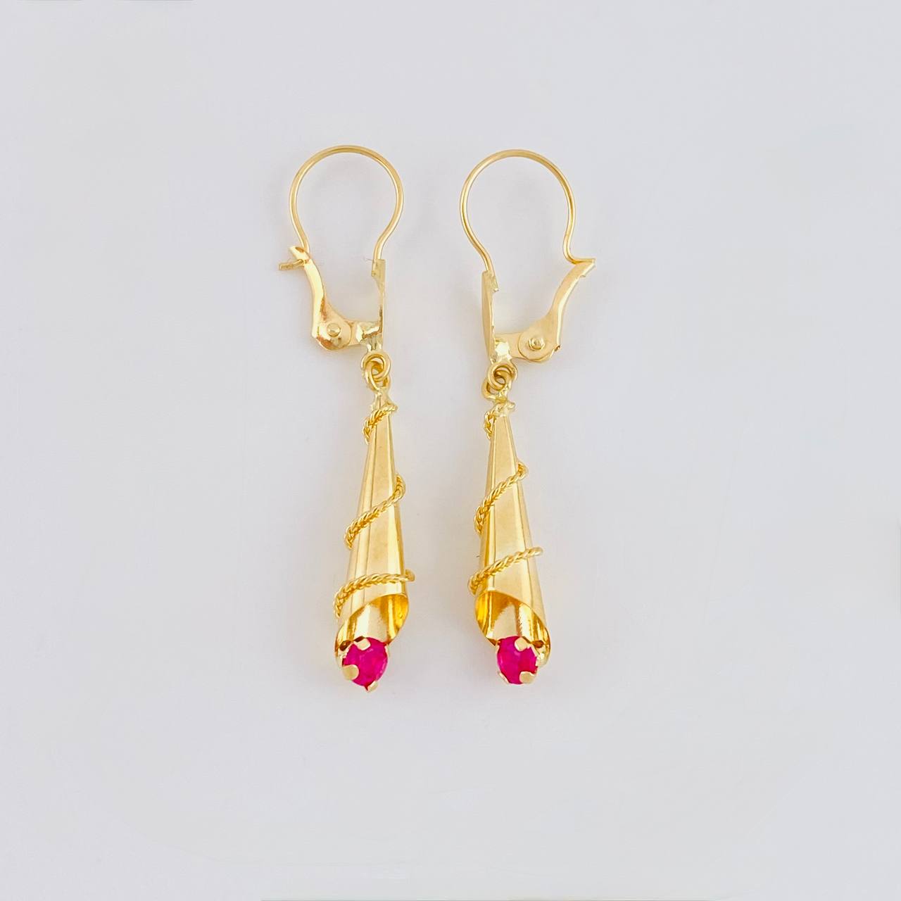 Candongas Lagrima Gota 1.5g / 3.6cm Oro Amarillo 18K