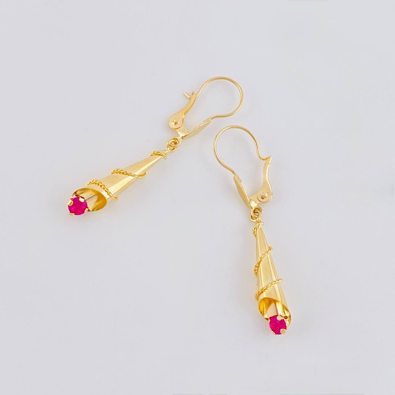 Candongas Lagrima Gota 1.5g / 3.6cm Oro Amarillo 18K