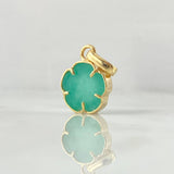 Dije Flor 2.5gr / 2.3cm / Esmeralda 2.5 Qts Oro Amarillo 18K (Joya) *