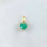 Dije Corazón Atrapado 1.3gr / 1.5cm / Esmeralda 1.5 Qts Oro Amarillo 18K (Joya) *