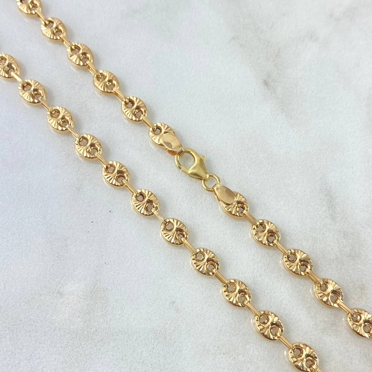 Cadena GC  10gr / 50cm / 5mm Diamantada  Oro Amarillo 18K *