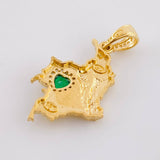 Dije Mapa Colombia 2.8g / 3.1cm Dos Oros Amarillo Blanco 18K