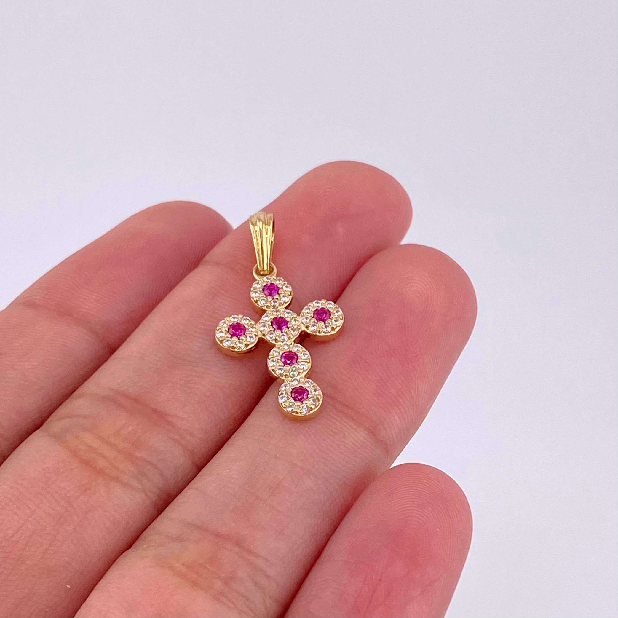 Dije Cruz Tupida 1.55g / 2.6cm Oro Amarillo 18K