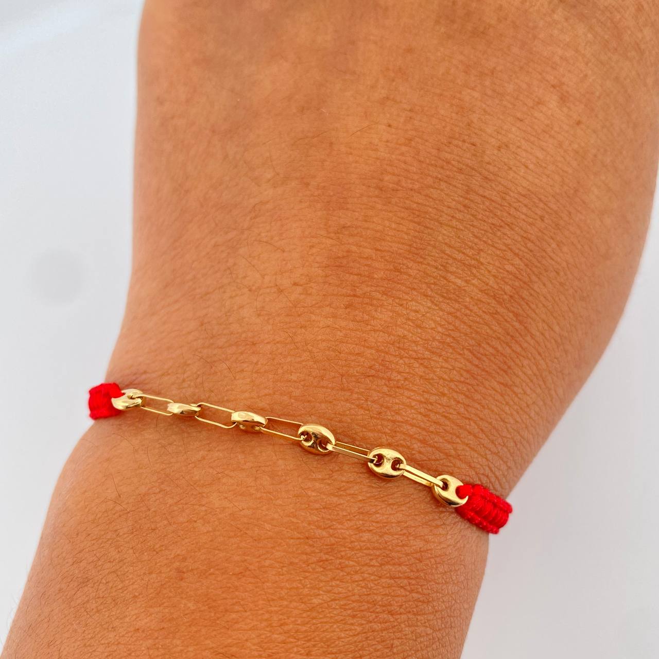 Pulsera Tejida Roja GC 0.45gr / Oro Amarillo 18K %