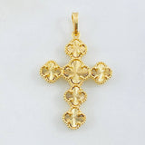 Dije Crúz Trebol Diamantada 4.95gr / 4cm / Oro Amarillo Nac.Esp. 18K