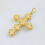 Dije Crúz Trebol Diamantada 4.95gr / 4cm / Oro Amarillo Nac.Esp. 18K