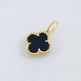 Dije Trebol Negro 1.65gr / 1.9cm / Oro Amarillo Nac.Esp. 18K *