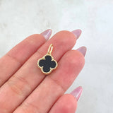 Dije Trebol Negro 1.65gr / 1.9cm / Oro Amarillo Nac.Esp. 18K *