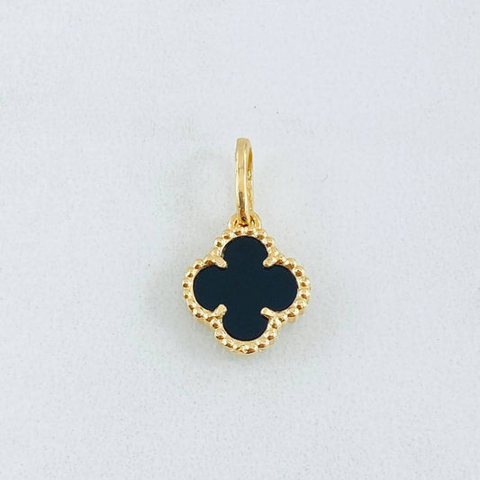 Dije Trebol Negro 1.25gr / 1.7cm / Oro Amarillo Nac.Esp. 18K *