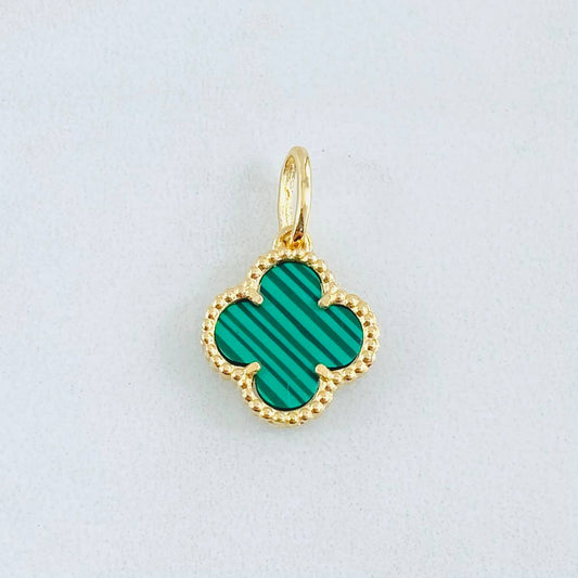 Dije Trebol Verde 1.55gr / 1.9cm / Oro Amarillo Nac.Esp. 18K *