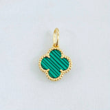 Dije Trebol Verde 1.55gr / 1.9cm / Oro Amarillo Nac.Esp. 18K *